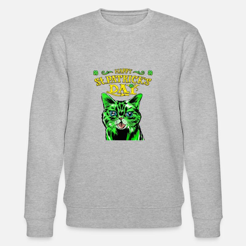 KATZE ST. PATRICKS DAY - Stanley/Stella Unisex Bio-Sweatshirt CHANGER  - Grau meliert
