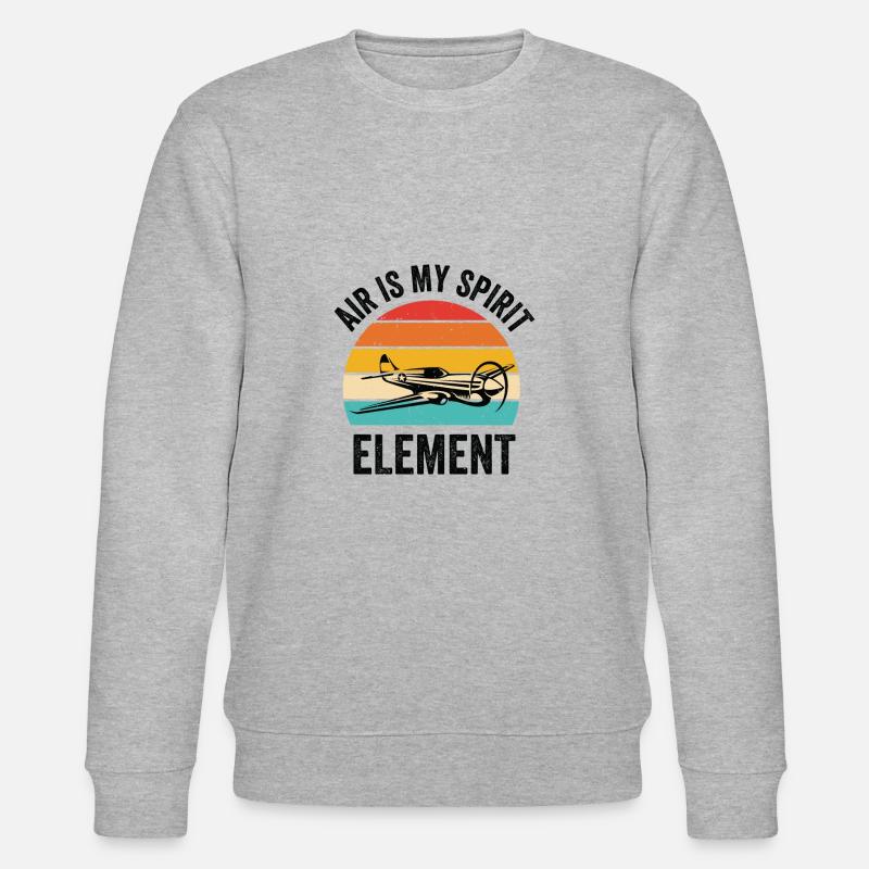 Luftfahrt Pilot Flieger Flugzeug Flugzeug - Stanley/Stella Unisex Bio-Sweatshirt CHANGER - Grau meliert