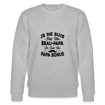 Je Ne Suis Pas Un Beau-papa Je Suis Un Papa Bonus - Sweat bio CHANGER Stanley/Stella Unisexe - gris chiné - Devant - Nik (191cm) & Marisol (170cm)