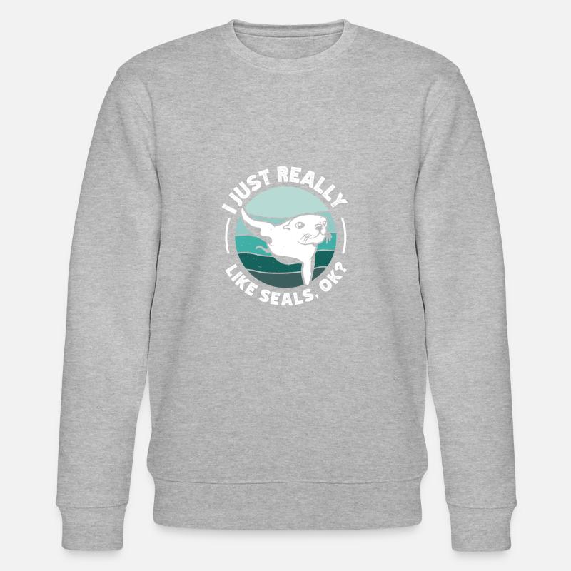 J’aime vraiment les phoques, ok - Sweat bio CHANGER Stanley/Stella Unisexe - gris chiné
