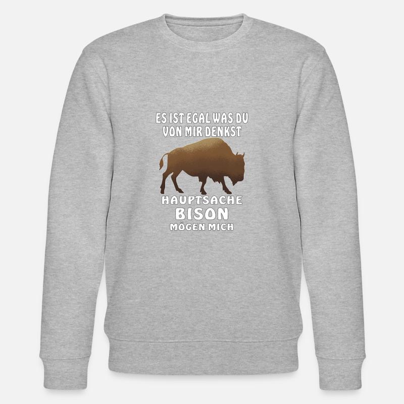 BISON MÖGEN MICH - Stanley/Stella Unisex Bio-Sweatshirt CHANGER  - Grau meliert