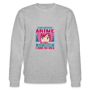 Anime Girl Manga Eyes Un jour sans anime - Sweat bio CHANGER Stanley/Stella Unisexe - gris chiné - Devant - Nik (191cm) & Marisol (170cm)