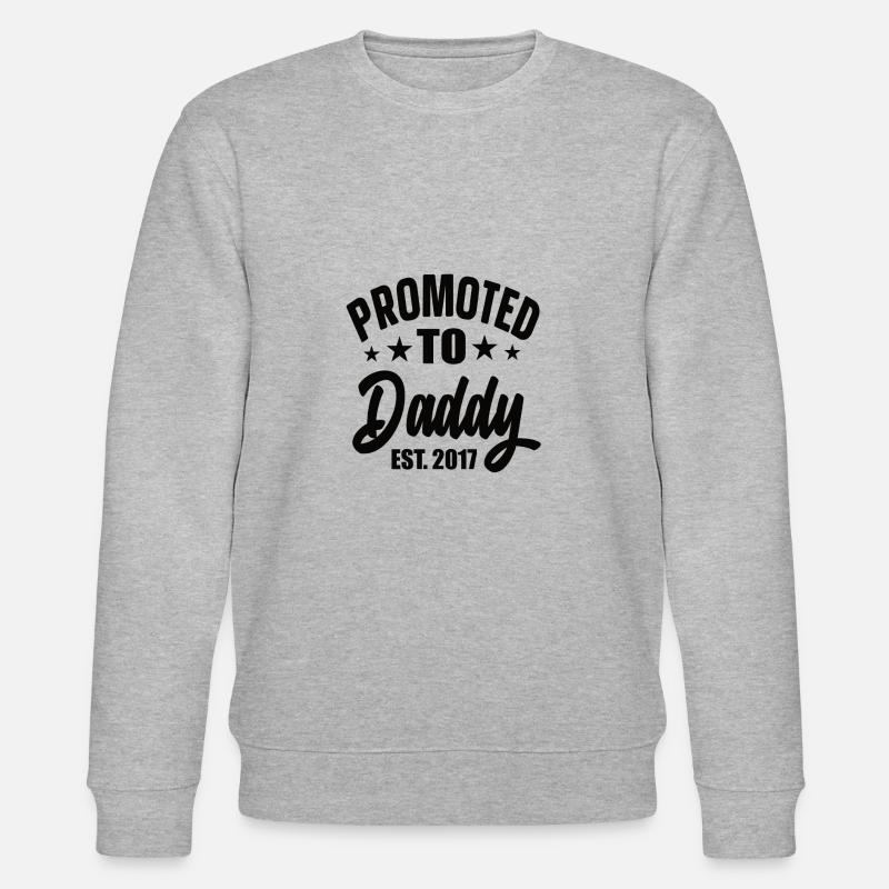 Promoted To Daddy Est 2017 - Stanley/Stella Unisex Bio-Sweatshirt CHANGER  - Grau meliert