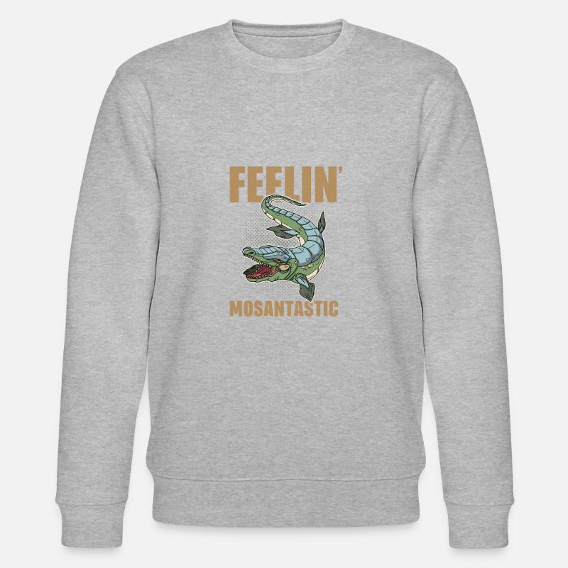 Dinosaurier Urzeit Mosasaurus Spruch Geschenk - Stanley/Stella Unisex Bio-Sweatshirt CHANGER  - Grau meliert