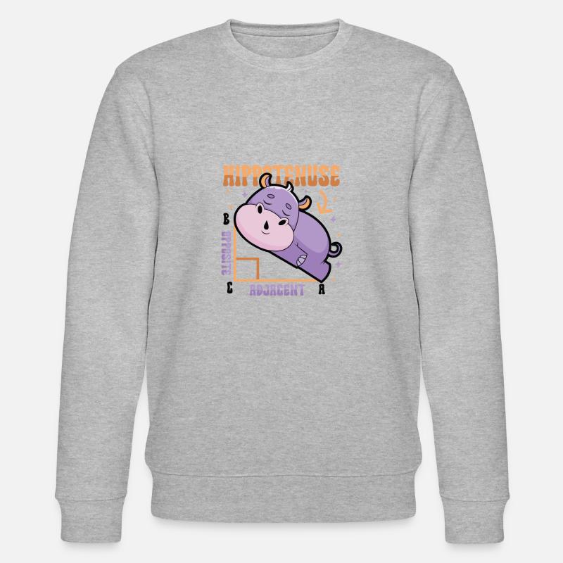 Hippotenuse, en face, adjacente - Sweat bio CHANGER Stanley/Stella Unisexe - gris chiné