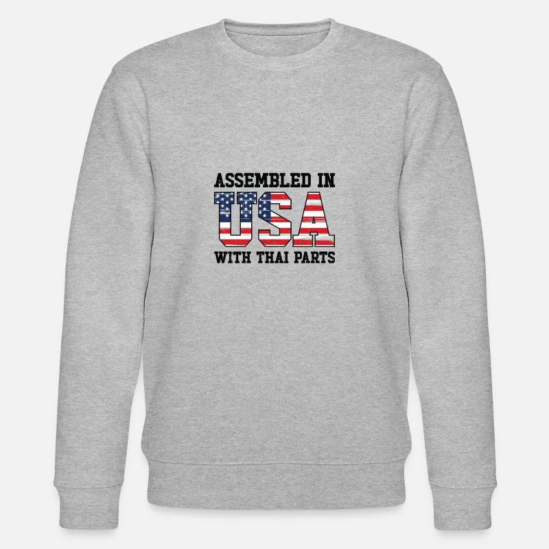 Né: Thaï, Thaïlande, Américain, États-Unis - Sweat bio CHANGER Stanley/Stella Unisexe - gris chiné