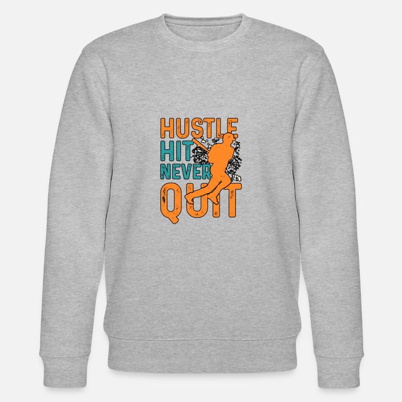 Hustle Hit Never Quit Baseball - Sweat bio CHANGER Stanley/Stella Unisexe - gris chiné