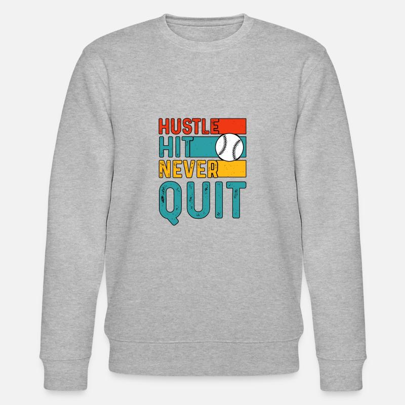 Hustle Hit Never Quit Baseball - Sweat bio CHANGER Stanley/Stella Unisexe - gris chiné