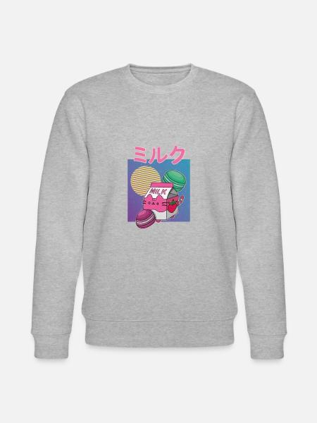Japan Japanese Drink Strawberry Milkshake - Stanley/Stella CHANGER Unisex Organic Sweatshirt - heather grey