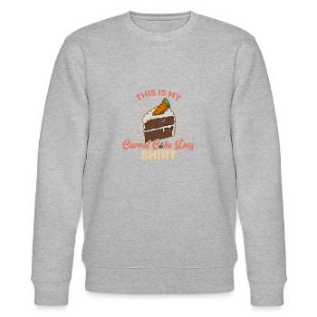 Bakery Recipe Dessert Carrot Cake Saying - Stanley/Stella CHANGER Unisex Organic Sweatshirt - heather grey - Front - Nik (191cm) & Marisol (170cm)