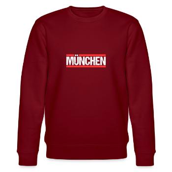 Münchnerin Münchner München - Stanley/Stella Unisex Bio-Sweatshirt CHANGER  - Burgunderrot - Vorne - Nik (191cm) & Marisol (170cm)