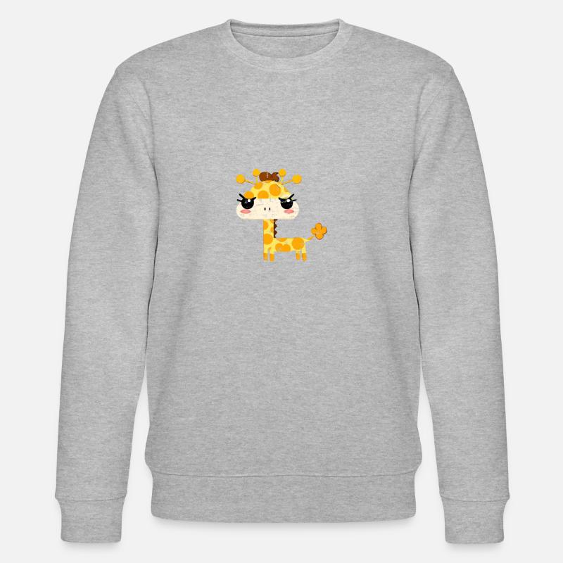 süße kawaii giraffe - Stanley/Stella Unisex Bio-Sweatshirt CHANGER  - Grau meliert