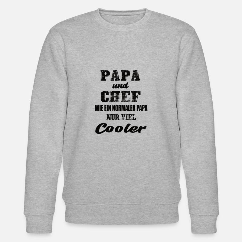 Papa und Chef - Stanley/Stella Unisex Bio-Sweatshirt CHANGER  - Grau meliert