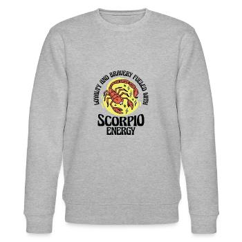 Skorpion Energie Astrologisches Horoskop - Stanley/Stella Unisex Bio-Sweatshirt CHANGER  - Grau meliert - Vorne - Nik (191cm) & Marisol (170cm)