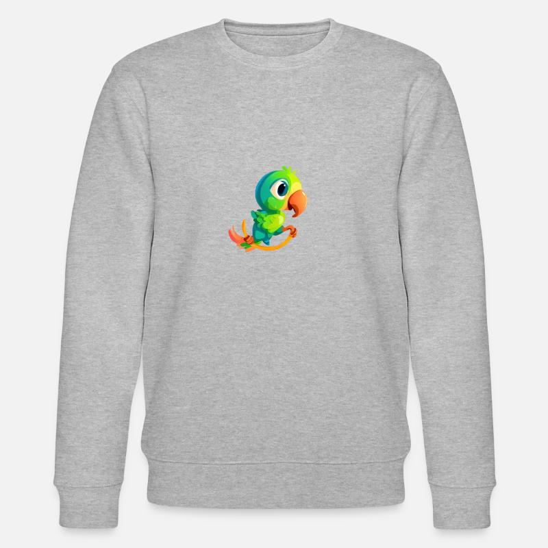 Vogel Wippe Papagei grün - Stanley/Stella Unisex Bio-Sweatshirt CHANGER  - Grau meliert