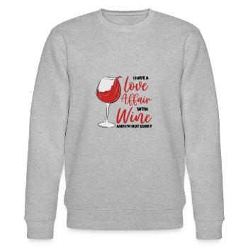 Weintrinken Weinverkostung Weinliebhaber - Stanley/Stella Unisex Bio-Sweatshirt CHANGER  - Grau meliert - Vorne - Nik (191cm) & Marisol (170cm)