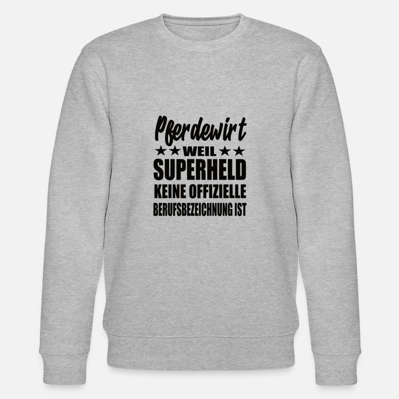 Pferdewirt Superheld Spruch - Stanley/Stella Unisex Bio-Sweatshirt CHANGER  - Grau meliert