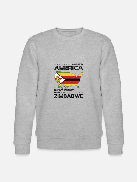 Born Zimbabwean Zimbabwe American USA Citizenship - Stanley/Stella CHANGER Unisex Organic Sweatshirt - heather grey