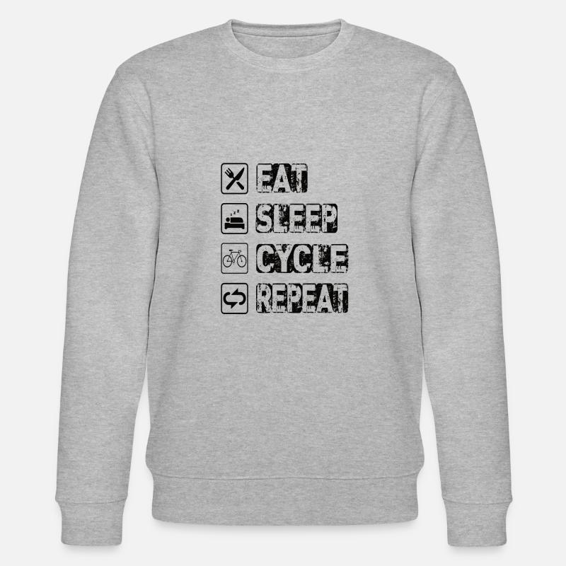 Eat Sleep Cycle Repeat - Stanley/Stella Unisex Bio-Sweatshirt CHANGER  - Grau meliert