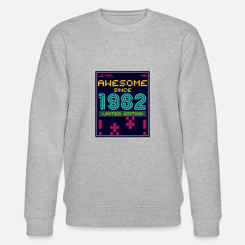 Awesome since 1982 limited edition - Stanley/Stella CHANGER Unisex Organic Sweatshirt - heather grey