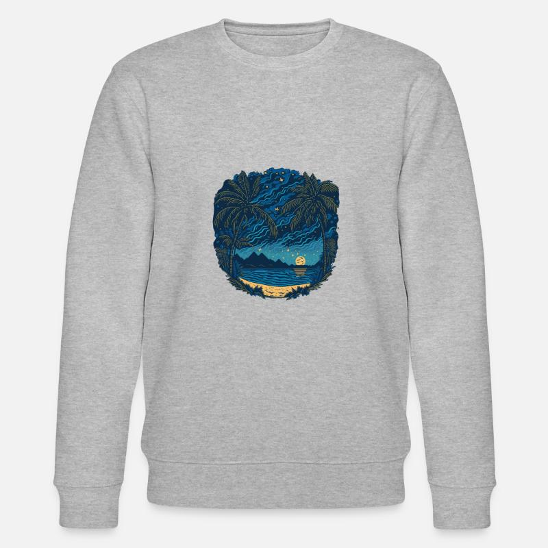 Nuit étoilée tropicale Beatch - Sweat bio CHANGER Stanley/Stella Unisexe - gris chiné