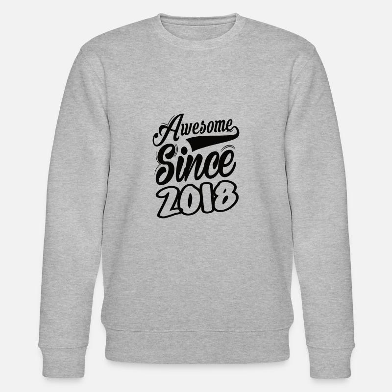 Awesome Since 2018 - Stanley/Stella Unisex Bio-Sweatshirt CHANGER  - Grau meliert