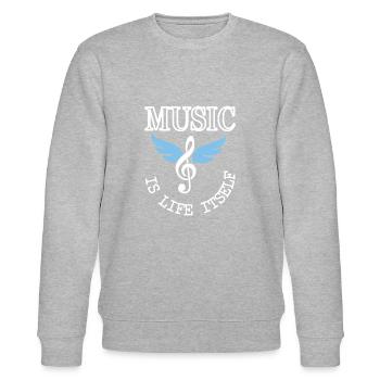 Musik Fan Musik hören Musiker Musikverein Geschenk - Stanley/Stella Unisex Bio-Sweatshirt CHANGER  - Grau meliert - Vorne - Nik (191cm) & Marisol (170cm)