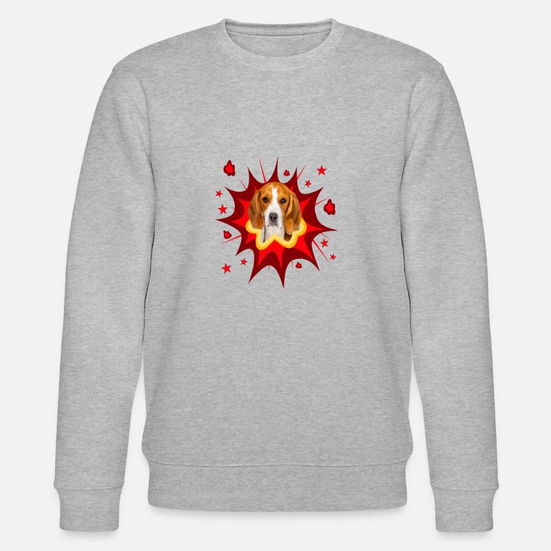 Comic Hund Design - Pow - Beagle - Stanley/Stella Unisex Bio-Sweatshirt CHANGER  - Grau meliert