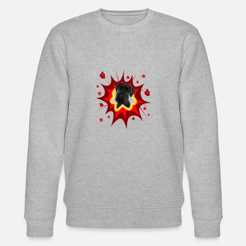 Comic Hund Design - Pow - Riesenschnauzer - Stanley/Stella Unisex Bio-Sweatshirt CHANGER  - Grau meliert