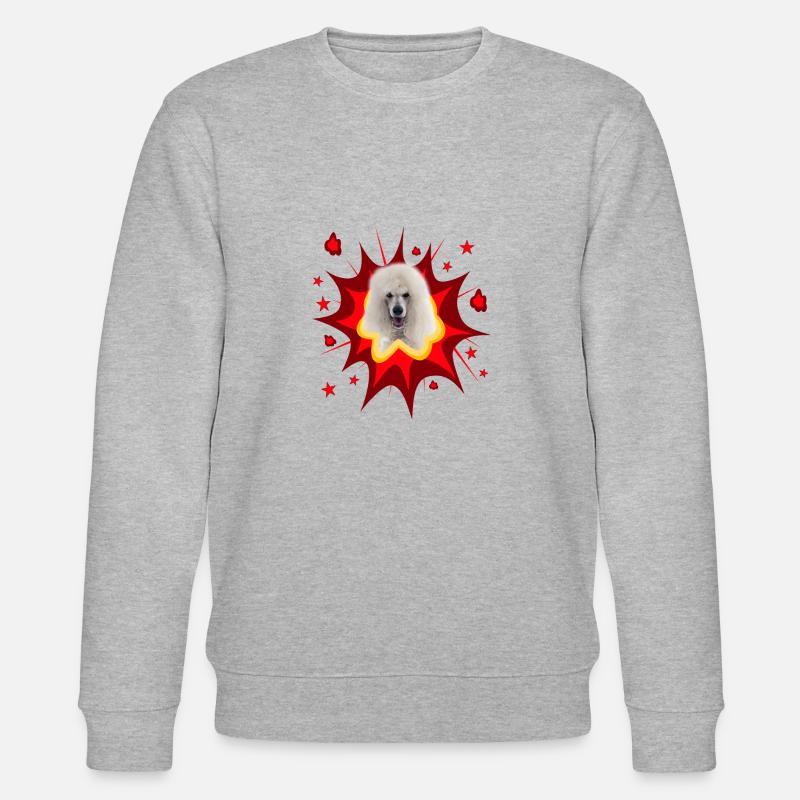 Comic Hund Design - Pow - Pudel - Stanley/Stella Unisex Bio-Sweatshirt CHANGER  - Grau meliert