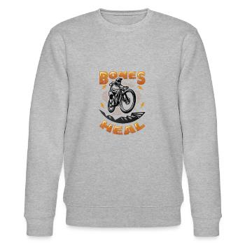 Guérison osseuse, VTT, VTT, BMX - Sweat bio CHANGER Stanley/Stella Unisexe - gris chiné - Devant - Nik (191cm) & Marisol (170cm)