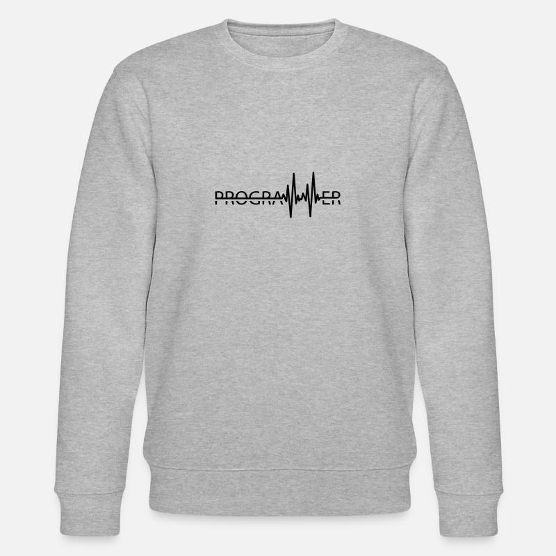 Programmierer Heartbeat Programmierung Coder - Stanley/Stella Unisex Bio-Sweatshirt CHANGER  - Grau meliert