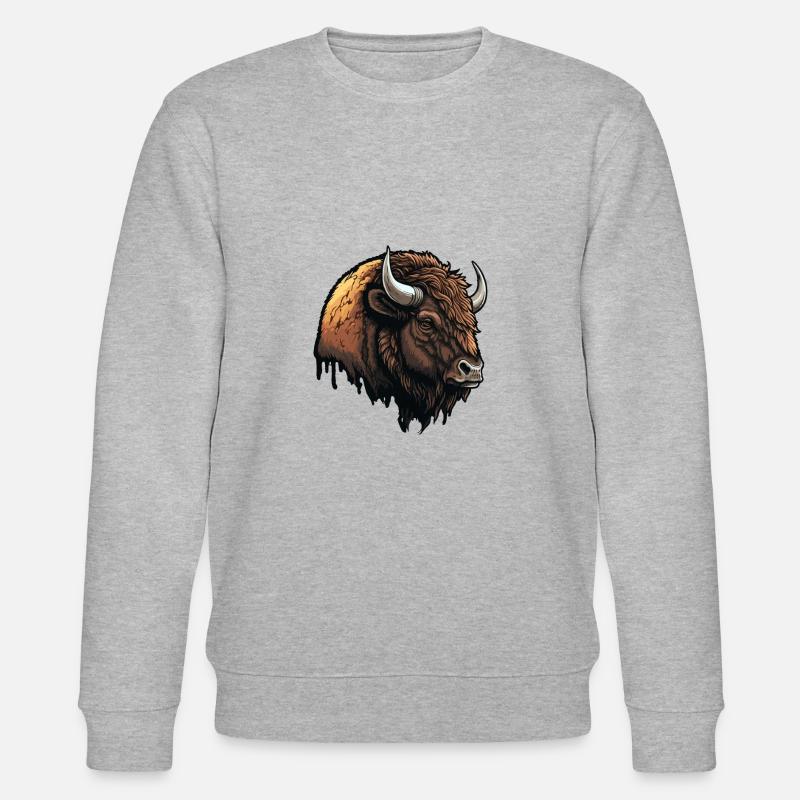 Großer Bison - Stanley/Stella Unisex Bio-Sweatshirt CHANGER  - Grau meliert