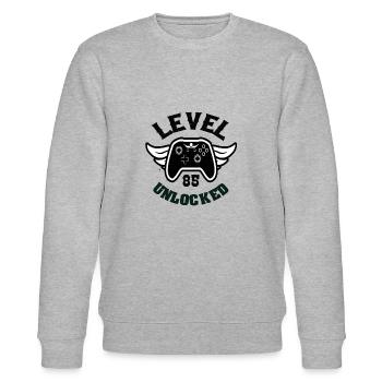 Level 85 Unlocked 85 Geburtstag - Stanley/Stella Unisex Bio-Sweatshirt CHANGER  - Grau meliert - Vorne - Nik (191cm) & Marisol (170cm)