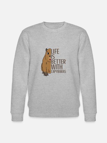 Capybaran eläintarvikkeet lapsille - Stanley/Stella CHANGER unisex luomu-collegepaita - harmaasävyinen