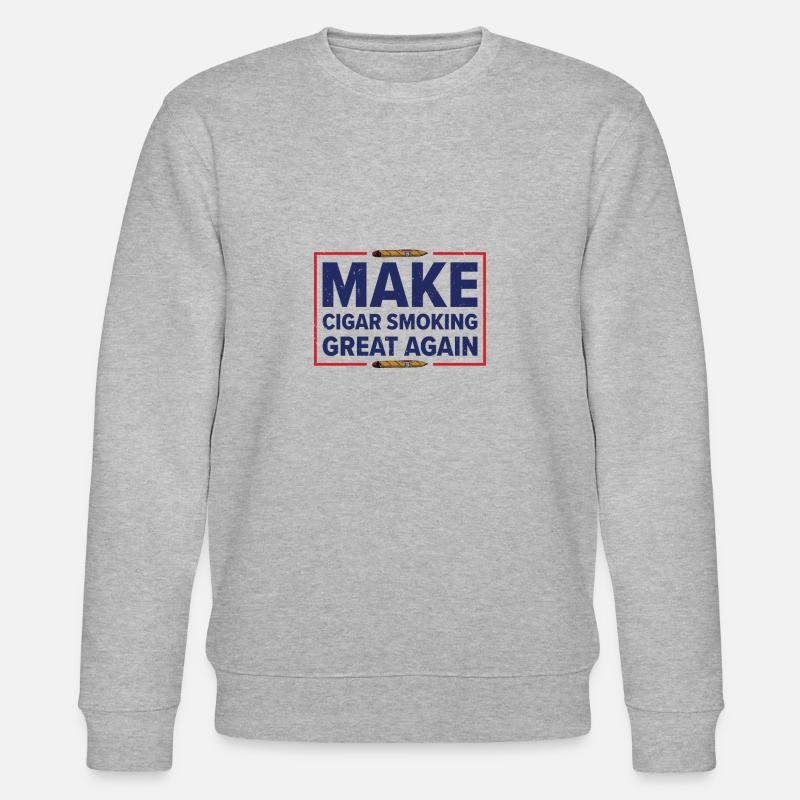 Zigarre Rauchen Zigarren Raucher - Stanley/Stella Unisex Bio-Sweatshirt CHANGER  - Grau meliert