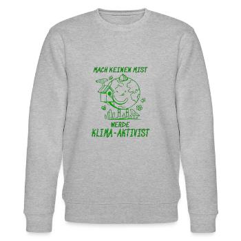 BECOME A CLIMATE ACTIVIST - Stanley/Stella CHANGER Unisex Organic Sweatshirt - heather grey - Front - Nik (191cm) & Marisol (170cm)