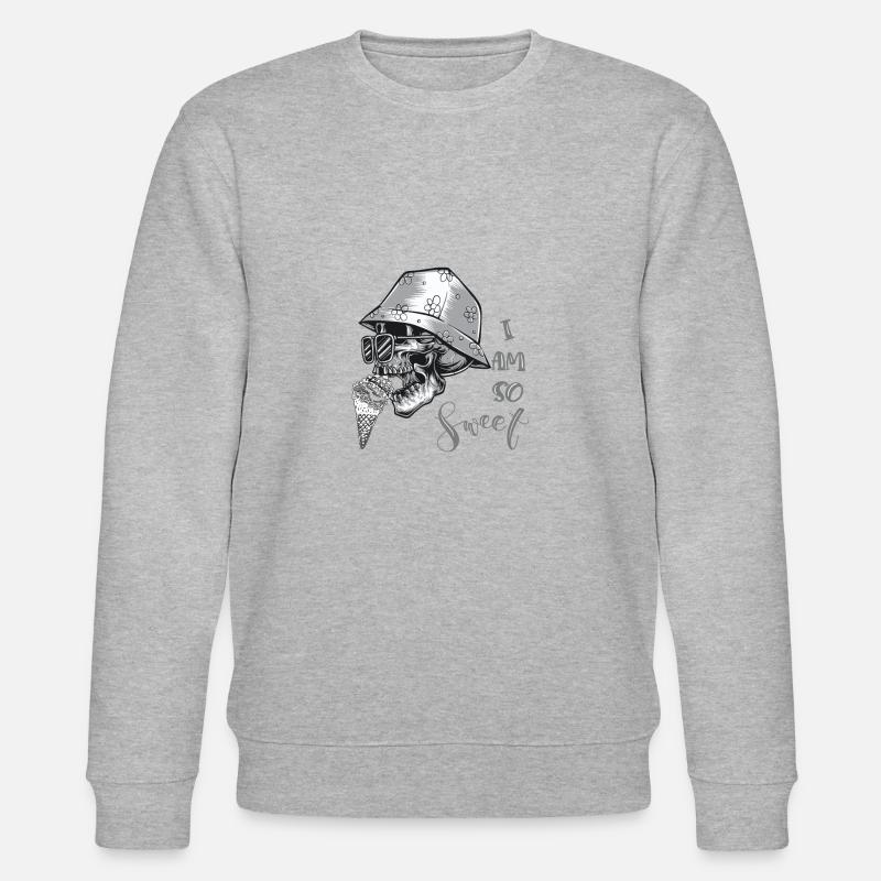 Niedlicher Totenkopf Crâne mignon - Sweat bio CHANGER Stanley/Stella Unisexe - gris chiné
