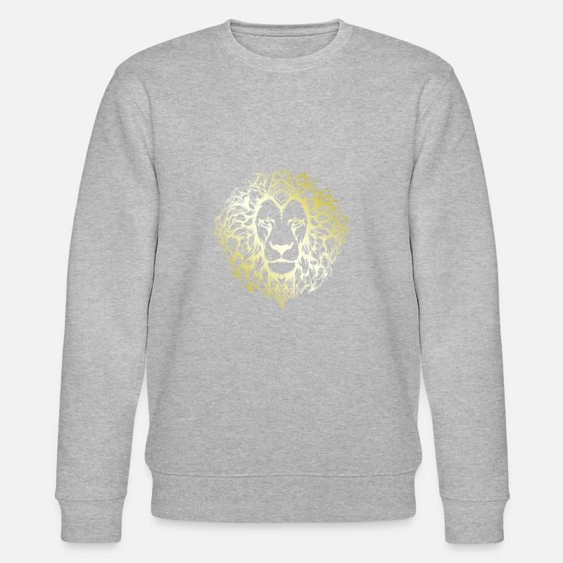Löwe Mandala gold - Stanley/Stella Unisex Bio-Sweatshirt CHANGER  - Grau meliert