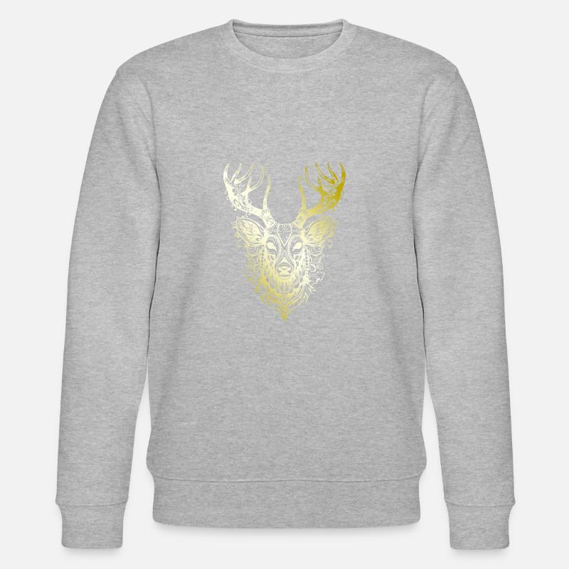 Cerf Mandala or - Sweat bio CHANGER Stanley/Stella Unisexe - gris chiné