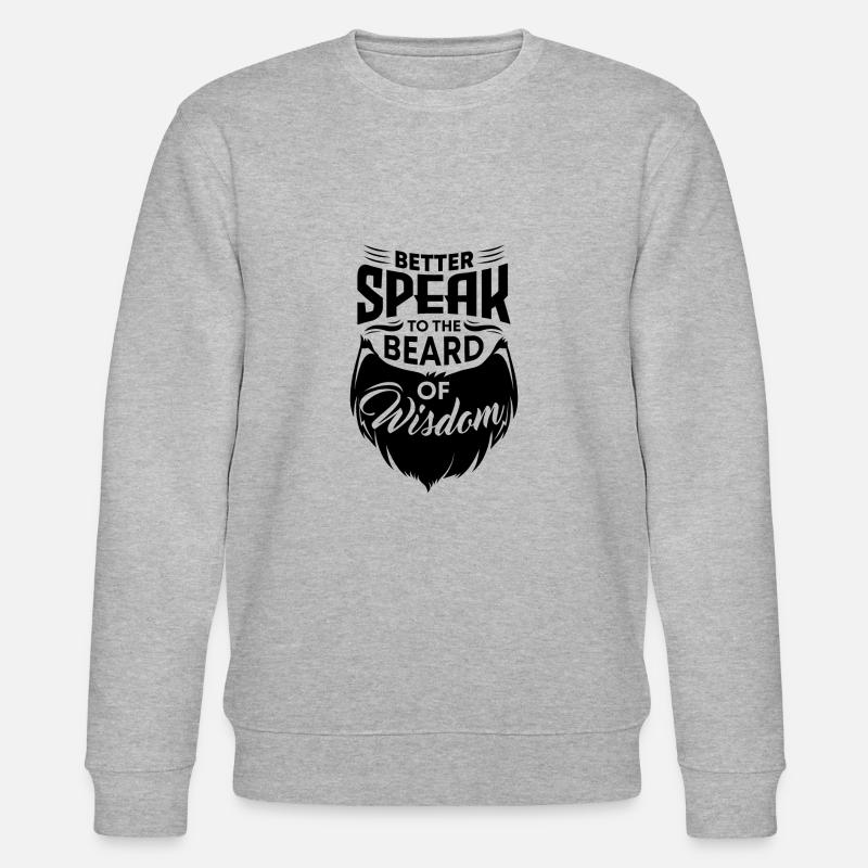 Bärtiger Kerl Gesichtsbehaarung Schnurrbart Bart - Stanley/Stella Unisex Bio-Sweatshirt CHANGER  - Grau meliert