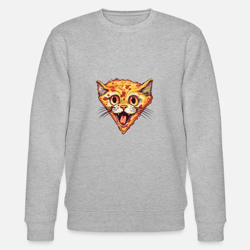 Pizza Katze - Stanley/Stella Unisex Bio-Sweatshirt CHANGER  - Grau meliert
