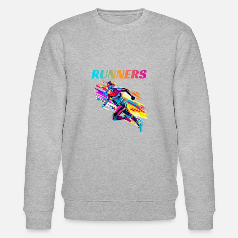 Dynamische Läufer Lauf Wettkampf - Stanley/Stella Unisex Bio-Sweatshirt CHANGER  - Grau meliert