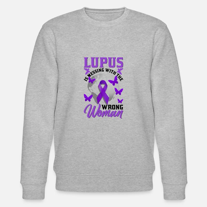 Lupus Bewusstseins Monat - Stanley/Stella Unisex Bio-Sweatshirt CHANGER  - Grau meliert