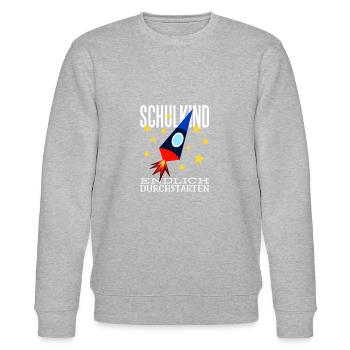 Schulkind Endlich Durchstarten - Stanley/Stella Unisex Bio-Sweatshirt CHANGER  - Grau meliert - Vorne - Nik (191cm) & Marisol (170cm)
