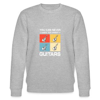 You Can't Have Too Many Guitars - Stanley/Stella CHANGER Unisex Organic Sweatshirt - heather grey - Front - Nik (191cm) & Marisol (170cm)