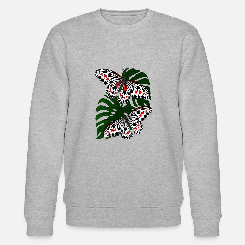 Papillon Noir Blanc Moth Papillon - Sweat bio CHANGER Stanley/Stella Unisexe - gris chiné