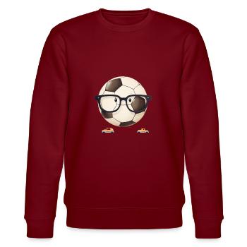 Fußballspieler Lustiger Sportler Sportliebhaber Fußball - Stanley/Stella Unisex Bio-Sweatshirt CHANGER  - Burgunderrot - Vorne - Nik (191cm) & Marisol (170cm)