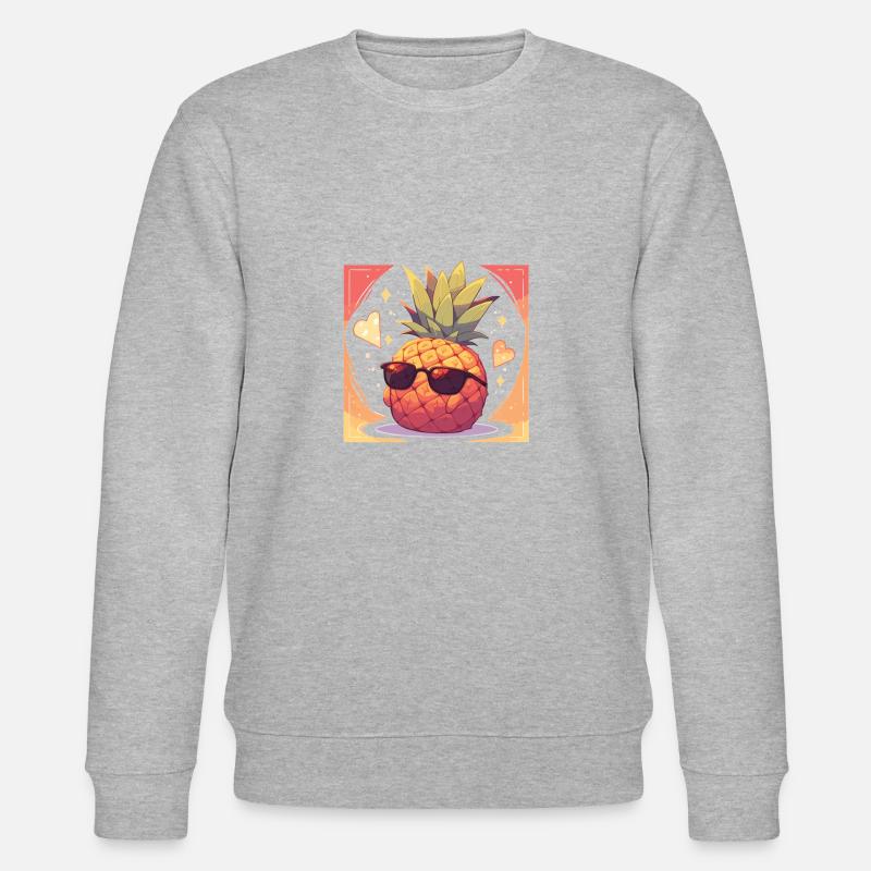 Ananas Ananas Sonnenbrile Frucht Obst - Stanley/Stella Unisex Bio-Sweatshirt CHANGER  - Grau meliert