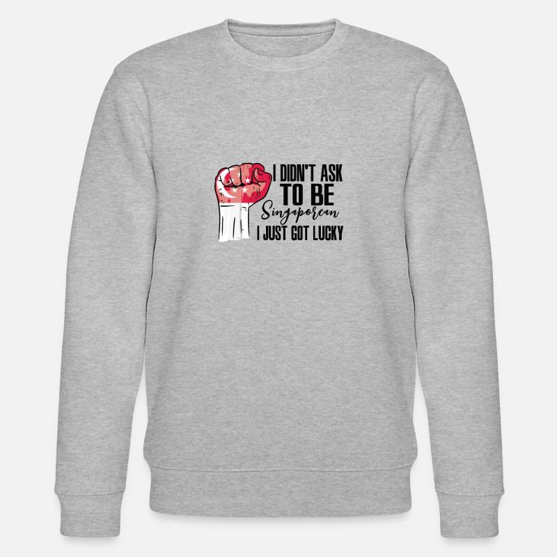 Fierté singapourienne Drapeau singapourien - Sweat bio CHANGER Stanley/Stella Unisexe - gris chiné